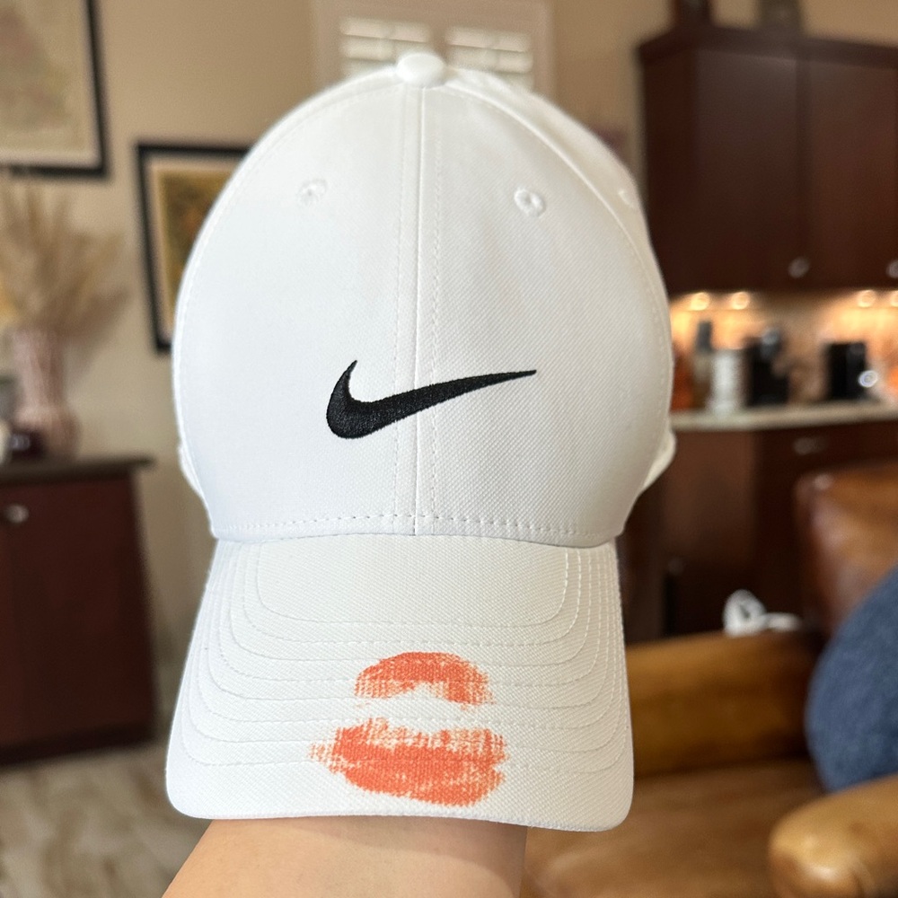 Nike x Drake Certified Lover Boy White Cap with Orange Lip Print